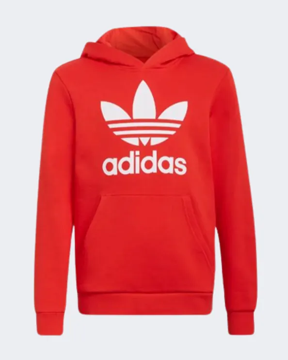 Adidas Trefoil Kids-Unisex Original Hoody Red/White Hd2020