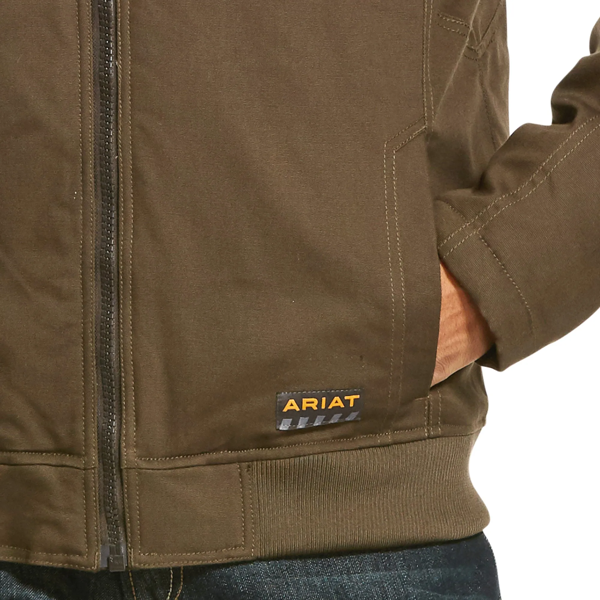 Ariat® Men's Rebar DuraCanvas Wren Brown Hooded Jacket 10027842
