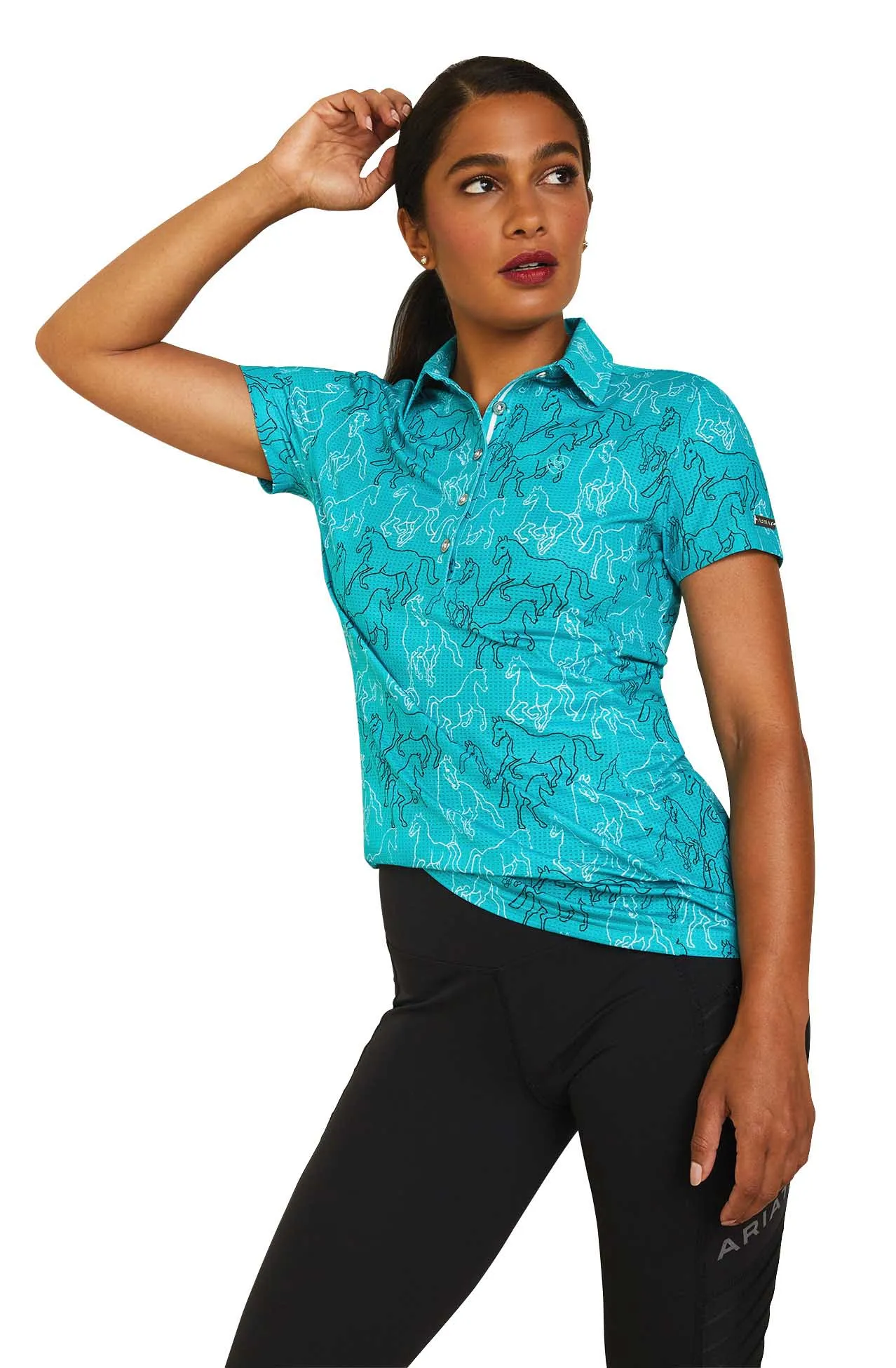 Ariat Women's Motif Polo, Viridian Green