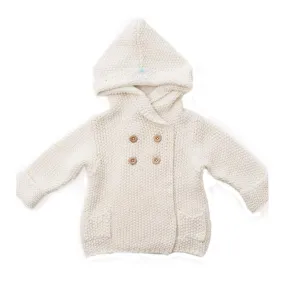 Beba Bean Crochet Knit Hoodie - Ivory (12-18 Months)