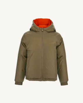 Doudoune réversible à capuche enfant Army/Orange foncé Yoko 2.0