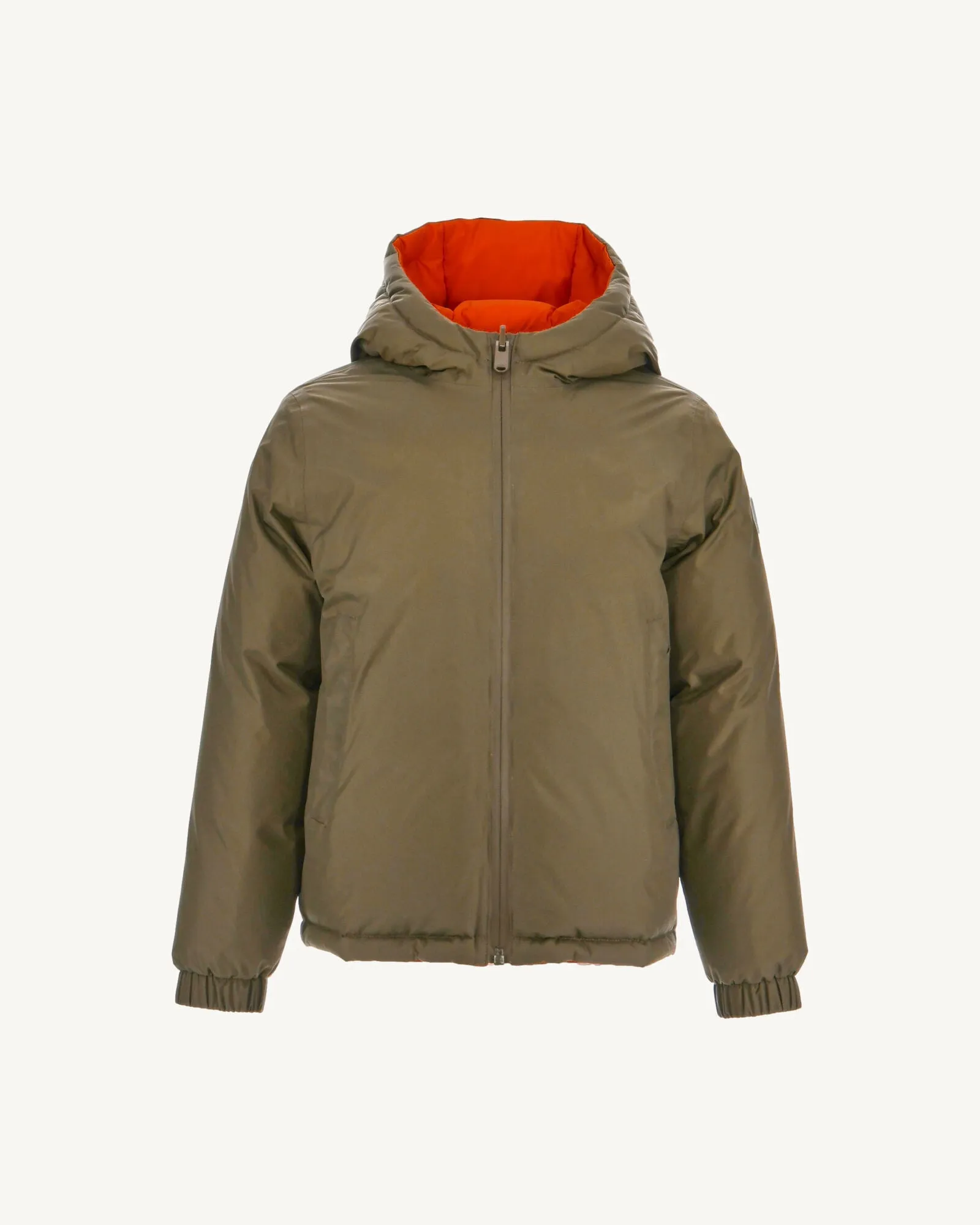 Doudoune réversible à capuche enfant Army/Orange foncé Yoko 2.0