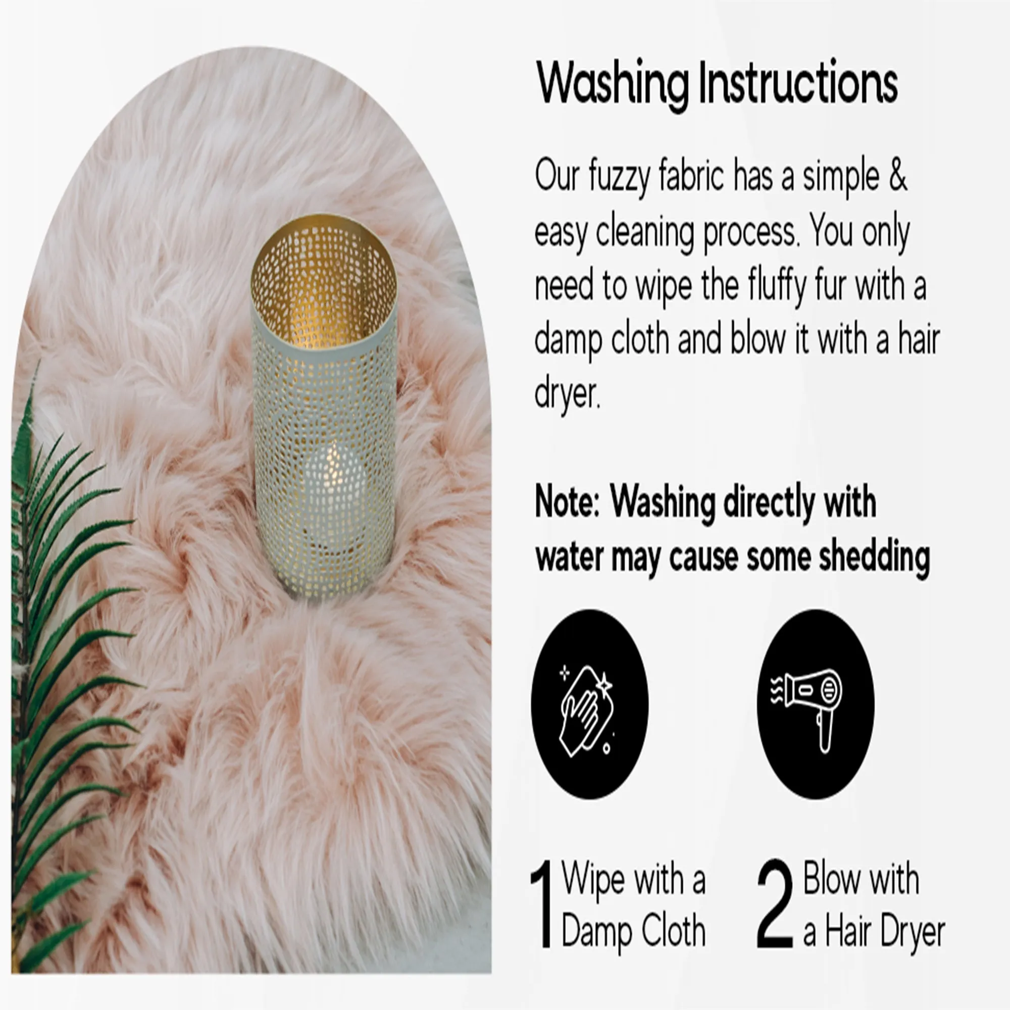 FabricLA Mohair Shaggy Faux Fur Fabric - Pre Cut Strips | Trim Ribbon | DIY Craft, Hobby, Costume, Decoration -Off White