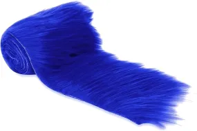 FabricLA Mohair Shaggy Faux Fur Fabric - Pre Cut Strips | Trim Ribbon | DIY Craft, Hobby, Costume, Decoration - Royal Blue