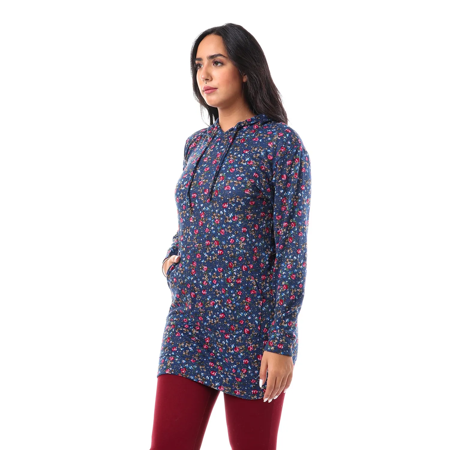 Floral Long Sleeves Hoodie - Kady