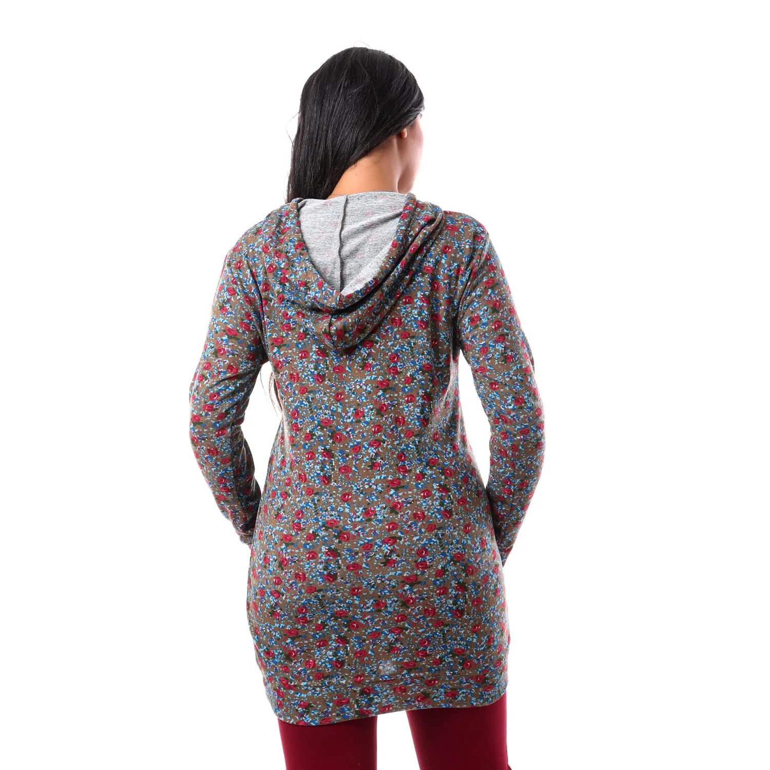 Floral Long Sleeves Hoodie - Kady