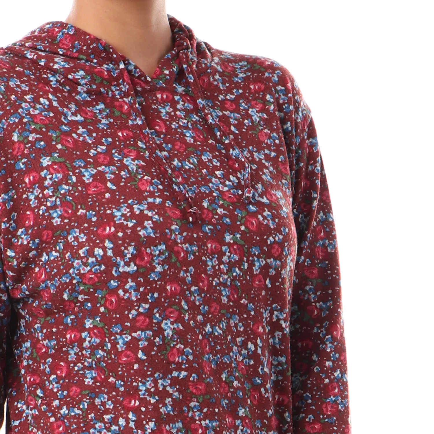 Floral Long Sleeves Hoodie - Kady