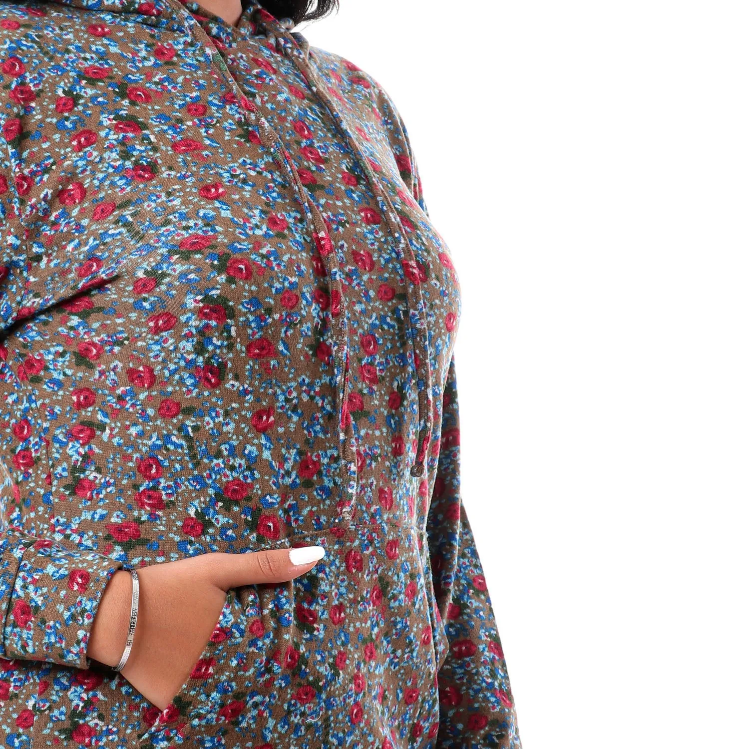 Floral Long Sleeves Hoodie - Kady