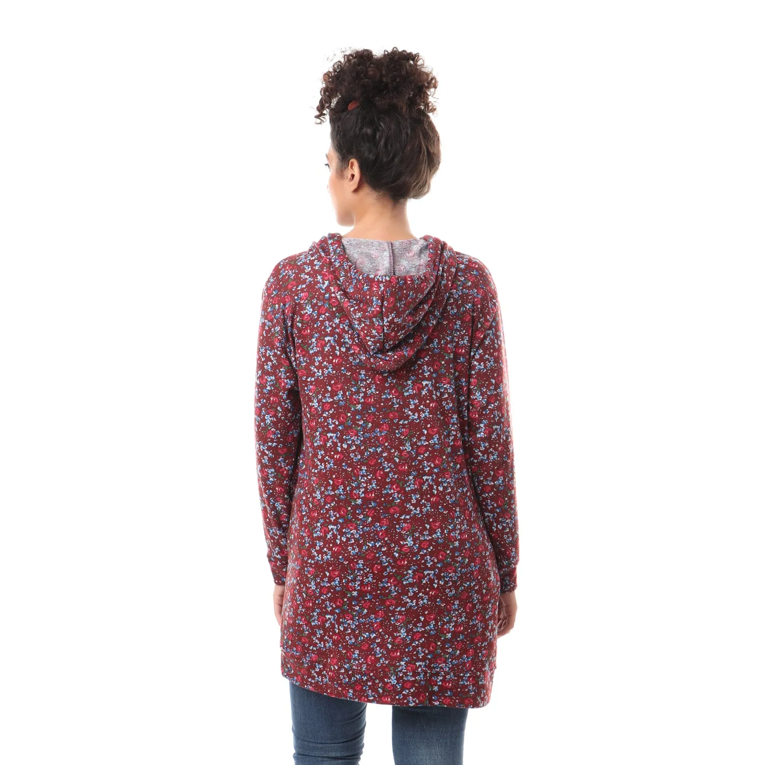 Floral Long Sleeves Hoodie - Kady