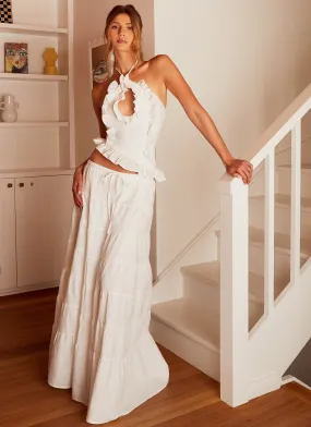 Mariella Linen Maxi Skirt - White Mariella Linen Maxi Skirt - White