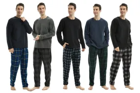 Men's Fleece Pyjama Set: Luxury Long Sleeve 2-Piece Loungewear, 180gsm