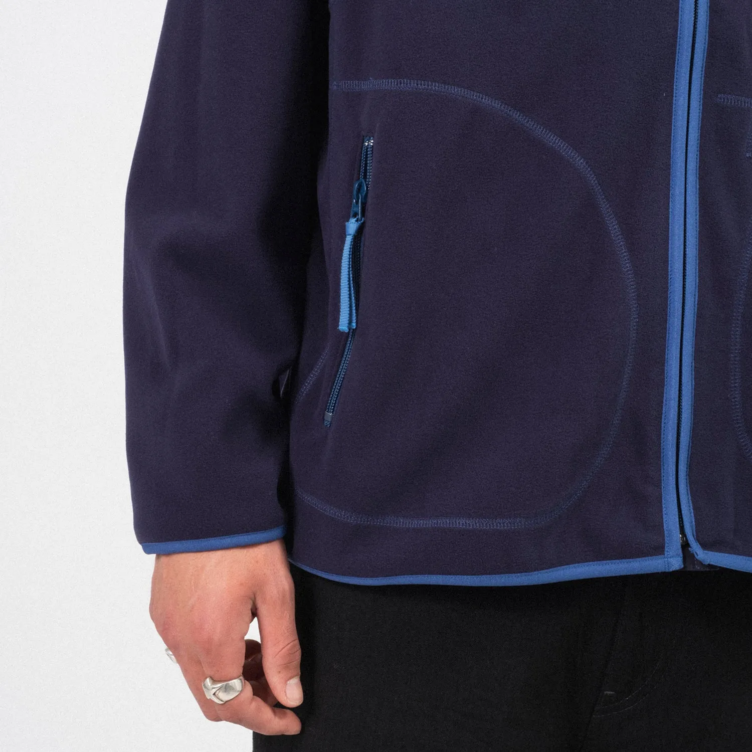 [PORTER CLASSIC] FLEECE ZIP UP JACKET POLARTEC _ NAVY