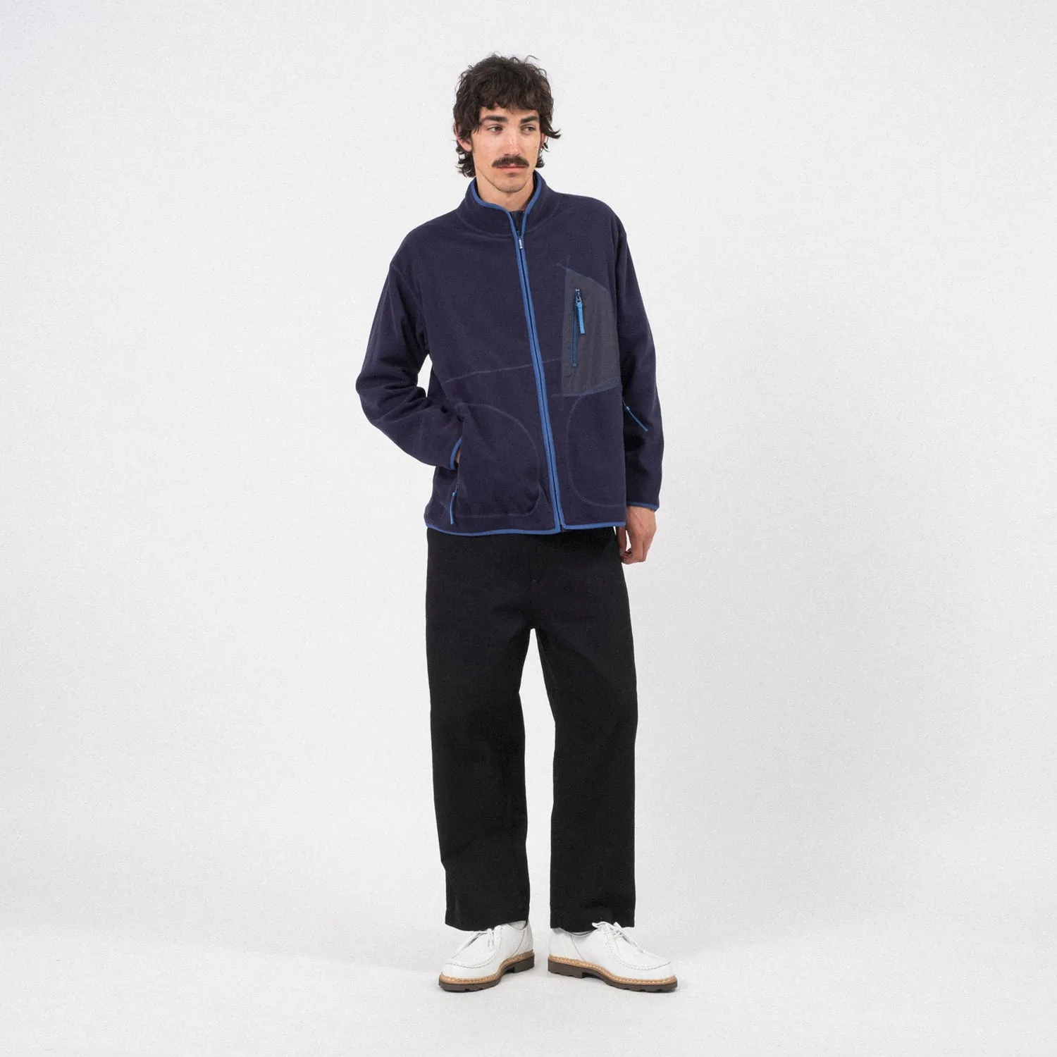 [PORTER CLASSIC] FLEECE ZIP UP JACKET POLARTEC _ NAVY