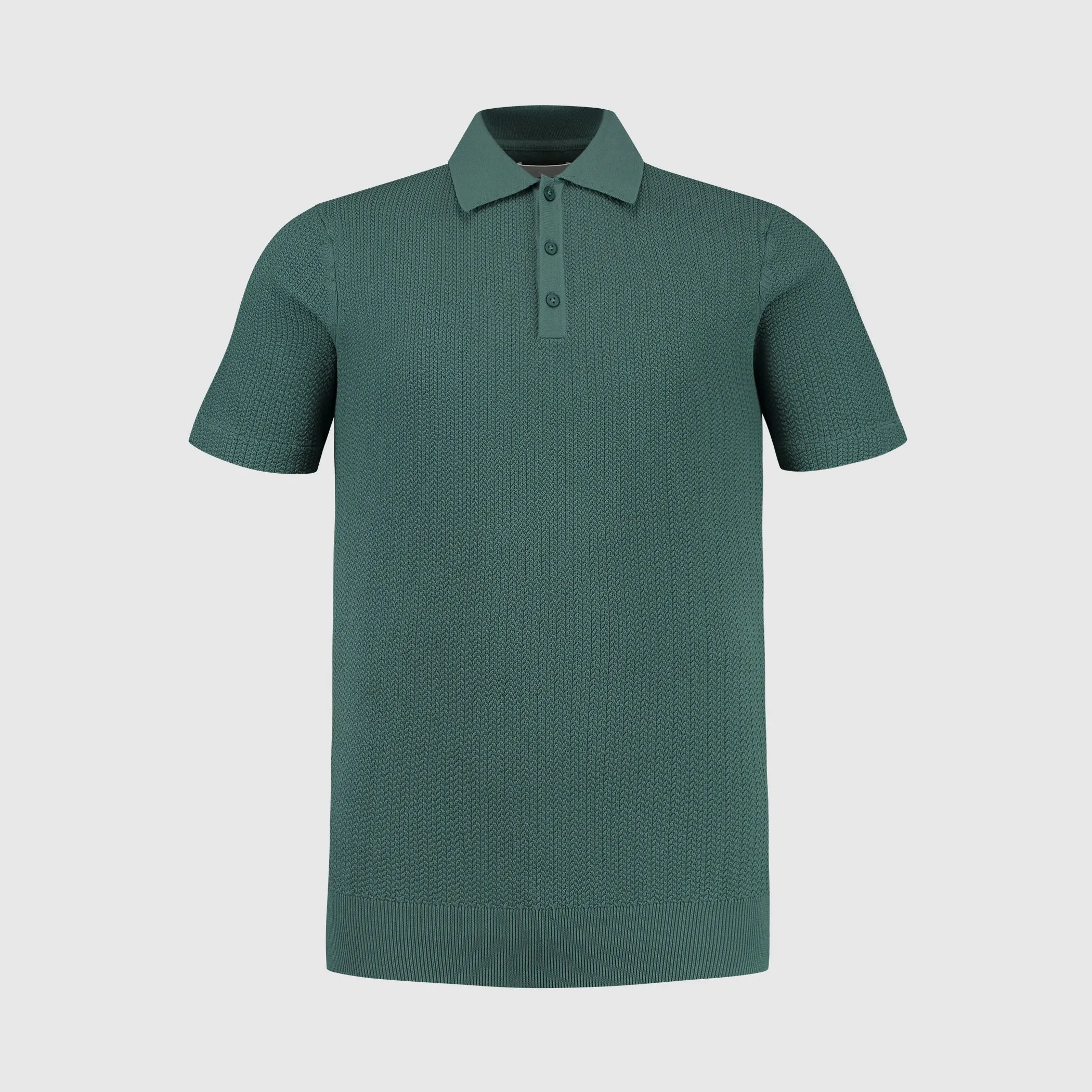 Structure Knitwear Polo | Faded Green