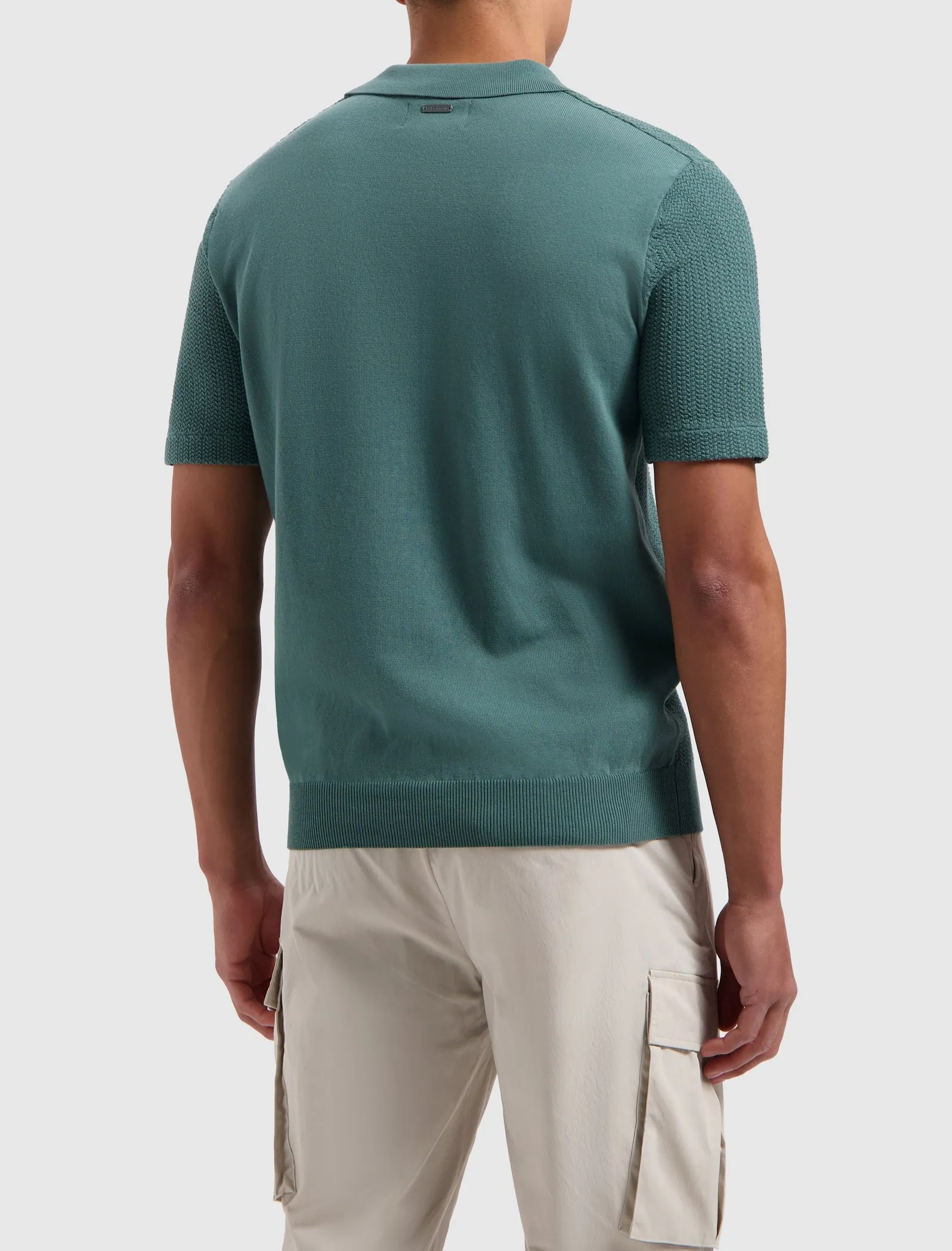 Structure Knitwear Polo | Faded Green