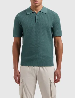 Structure Knitwear Polo | Faded Green