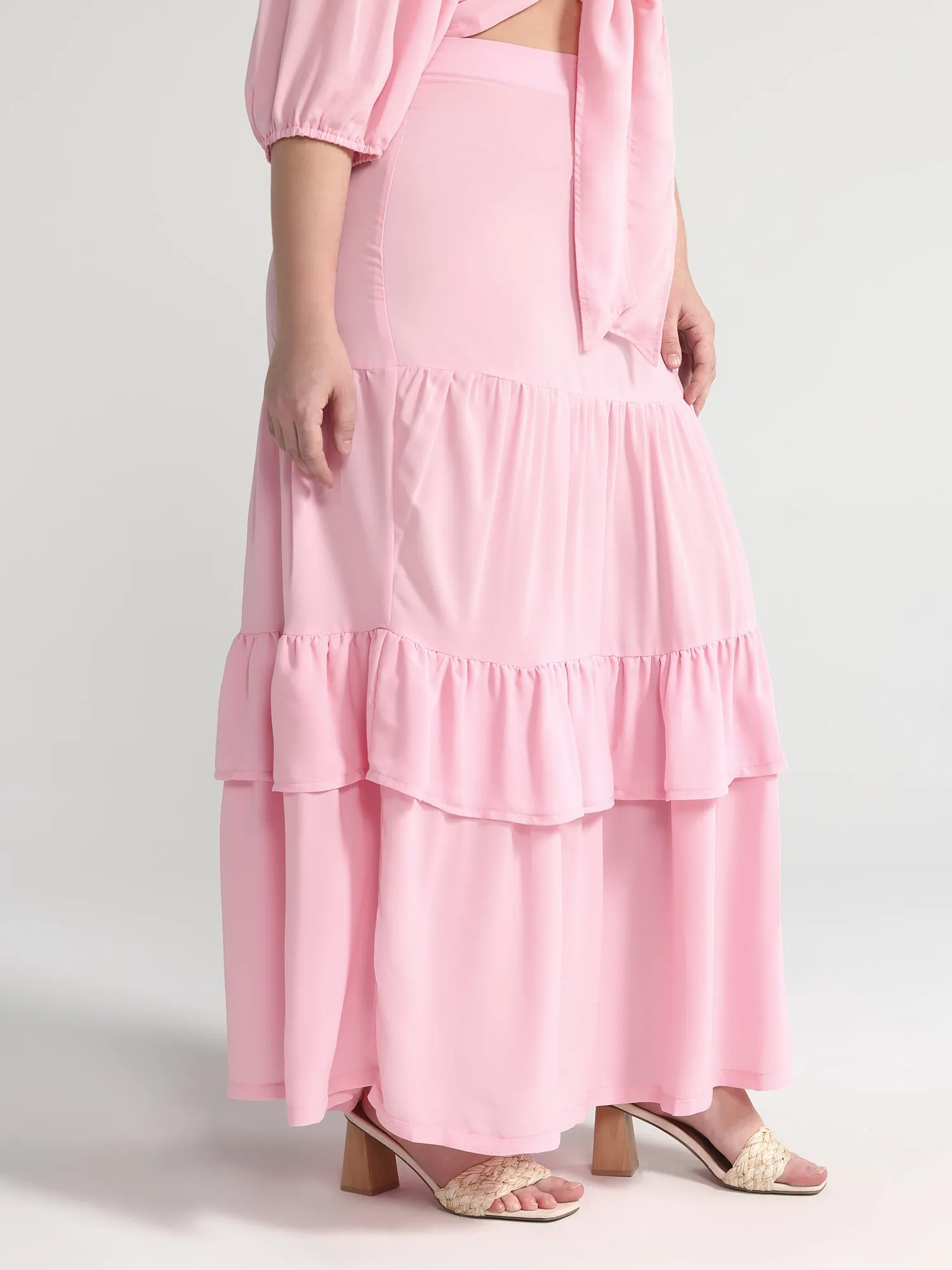 Tiered Ruffle Maxi Skirt